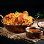 Arroz pilaf com frango e cogumelos